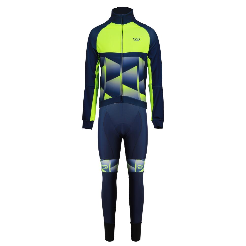 Mallas largas de ciclismo CUB COLD AZUL/amarillo 4/7