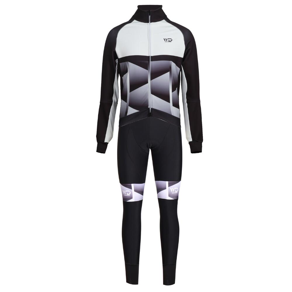 Giacca da ciclismo CUB COLD nero/bianco 3/4