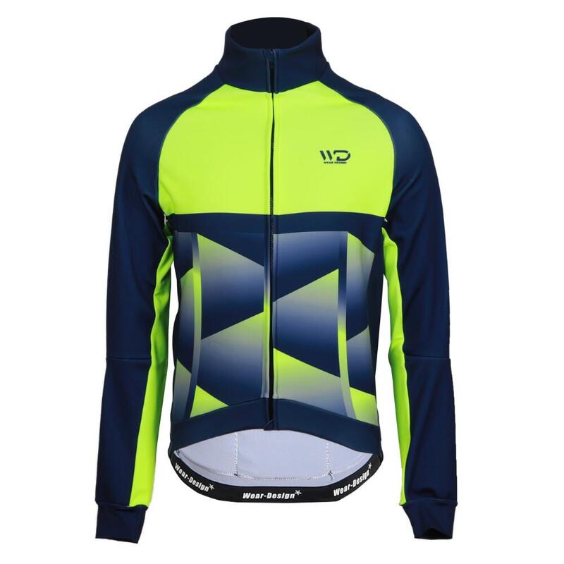 Veste de vélo thermique homme CUB COLD bleu/jaune