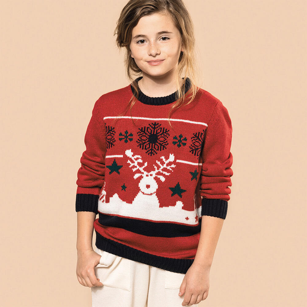 Kersttrui Met Rendieren Voor Kinderen 3/7