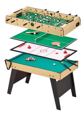 4-in-1 feststehender Multispieltisch für die ganze Familie