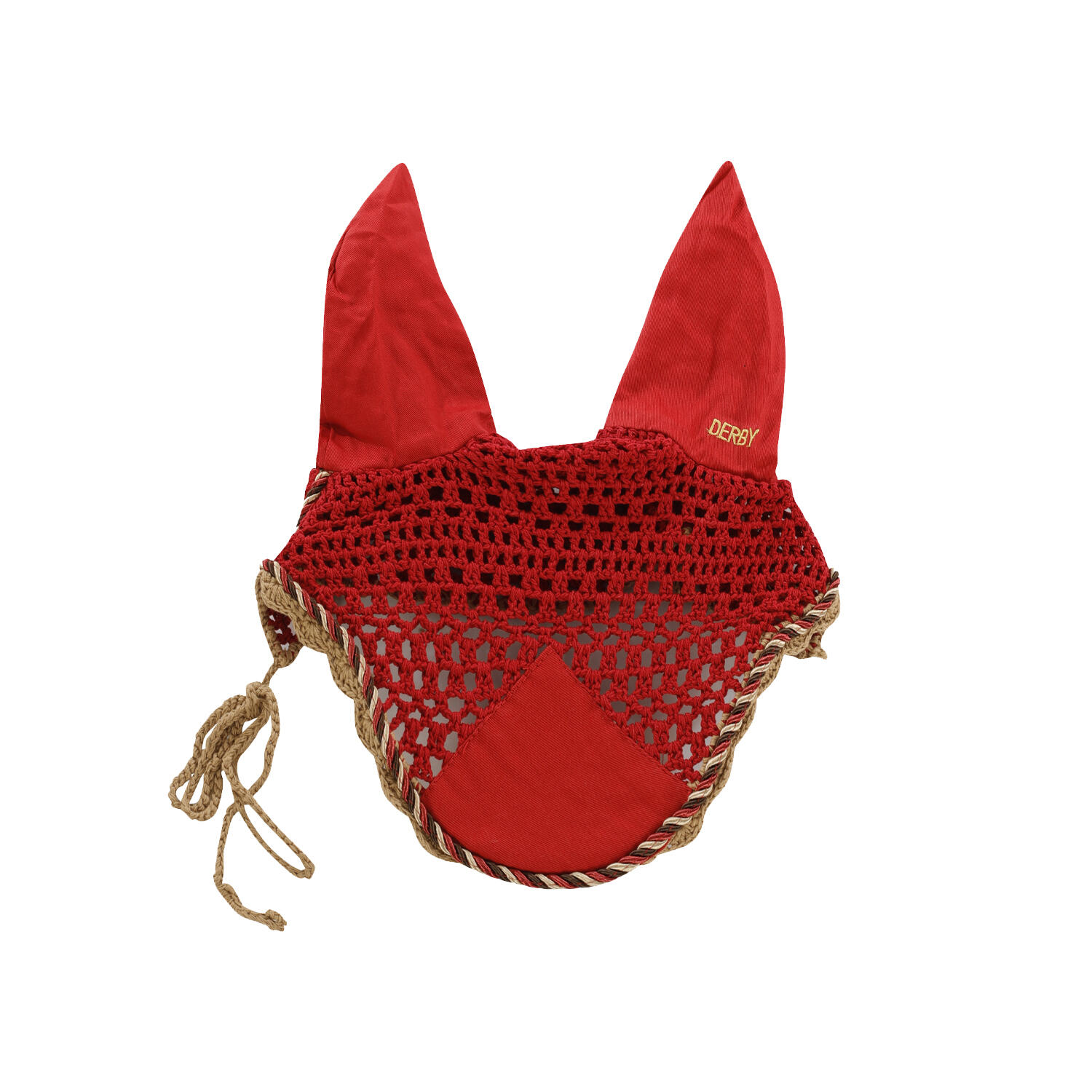 Derby - Bonnet Poney En Coton Avec Cordon - Bonnet Cheval - Beige|bordeaux|multicolore|rose - Ps - Decathlon