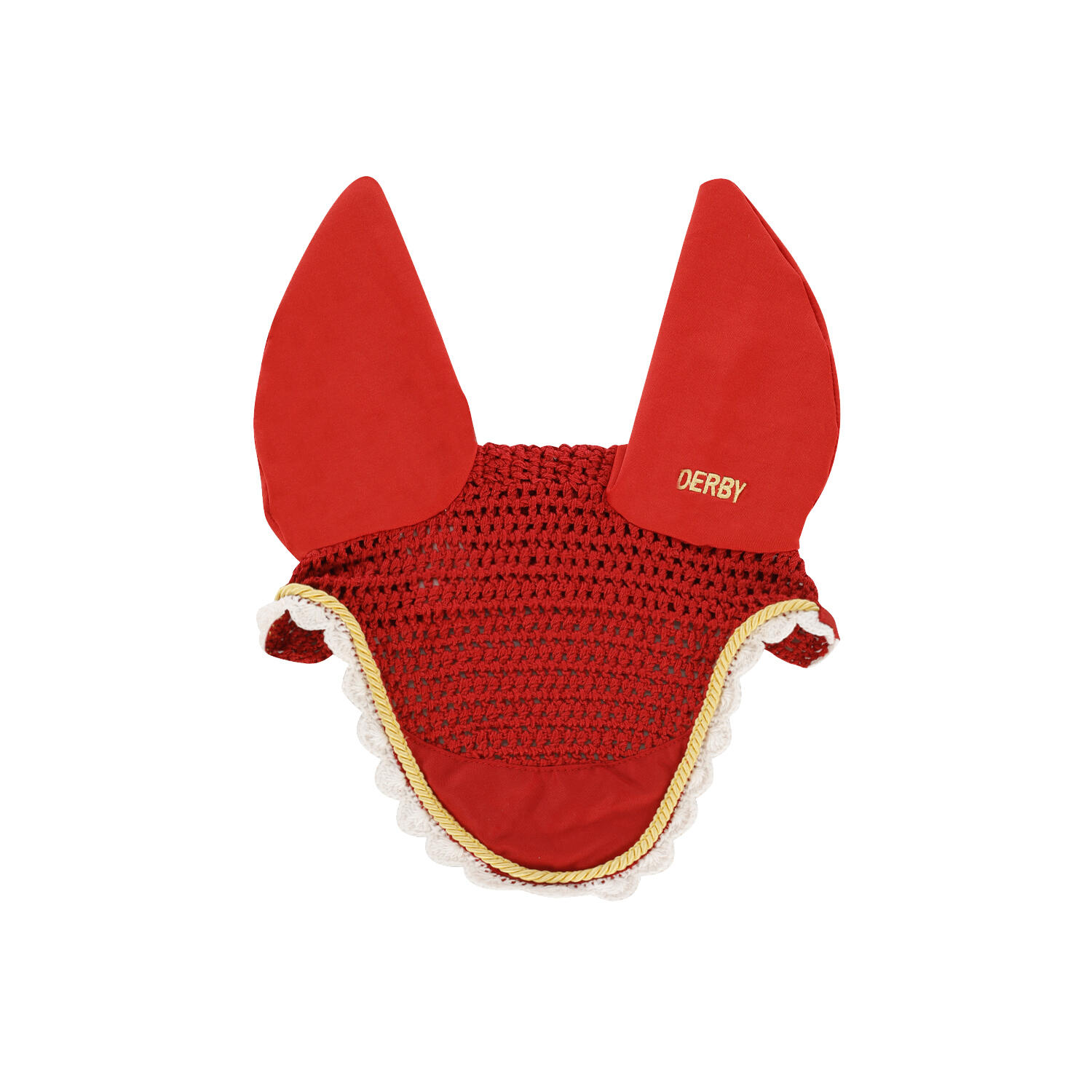 Derby - Bonnet Poney En Coton Avec Cordon - Bonnet Cheval - Blanc|jaune|rouge - Ps - Decathlon
