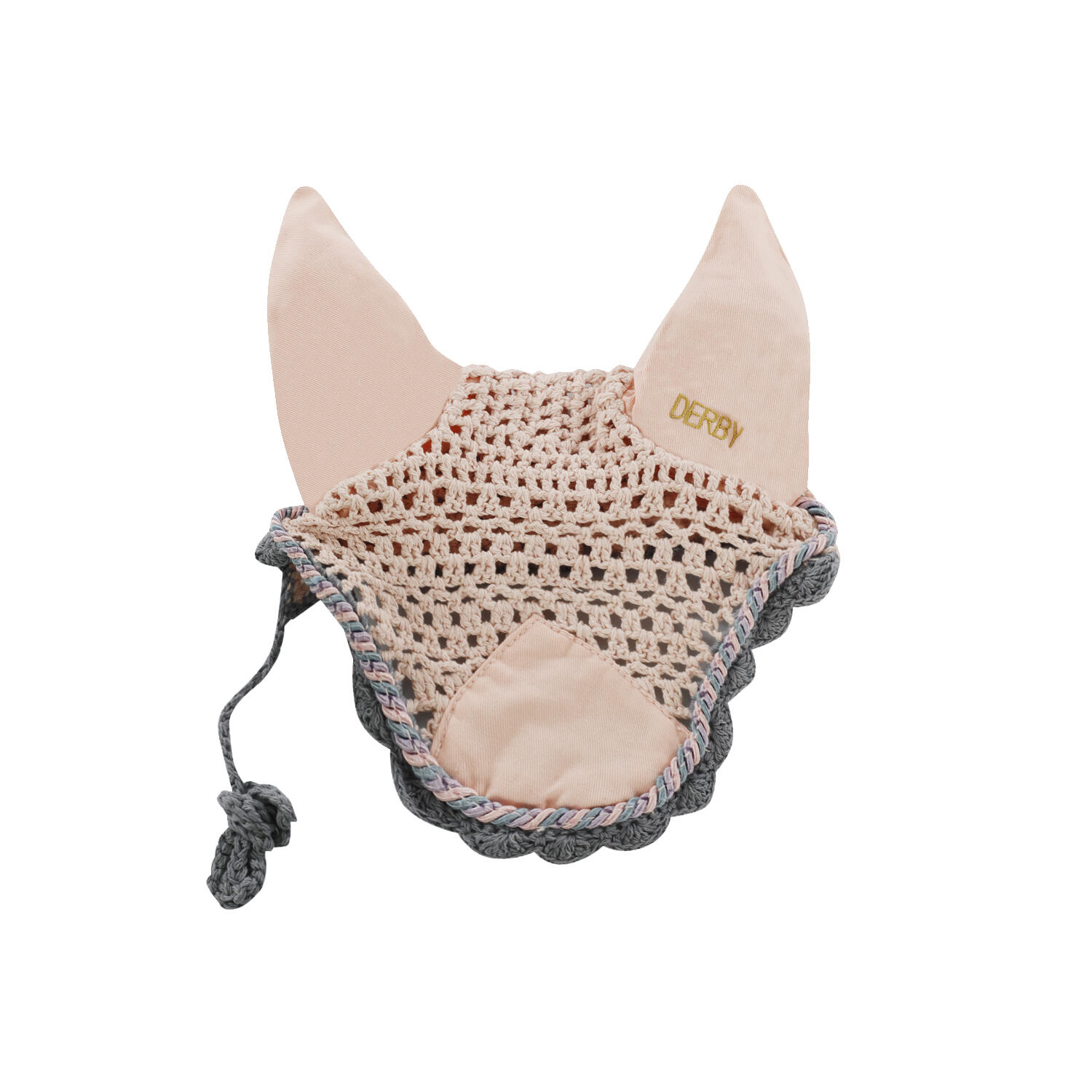 Derby - Bonnet Poney En Coton Avec Cordon - Bonnet Cheval - Gris|multicolore|rose - Ps - Decathlon