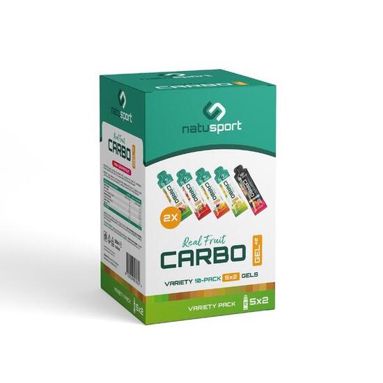 Pack Variété Real Fruit Carbo Gels - Assortiment de Gel énergétique - 10 pièces