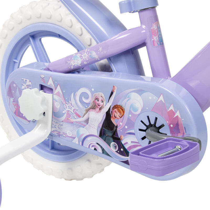 Vélo enfant Disney - Reine Des Neiges - 12" - 3-5 ans - Violet avec panier avant