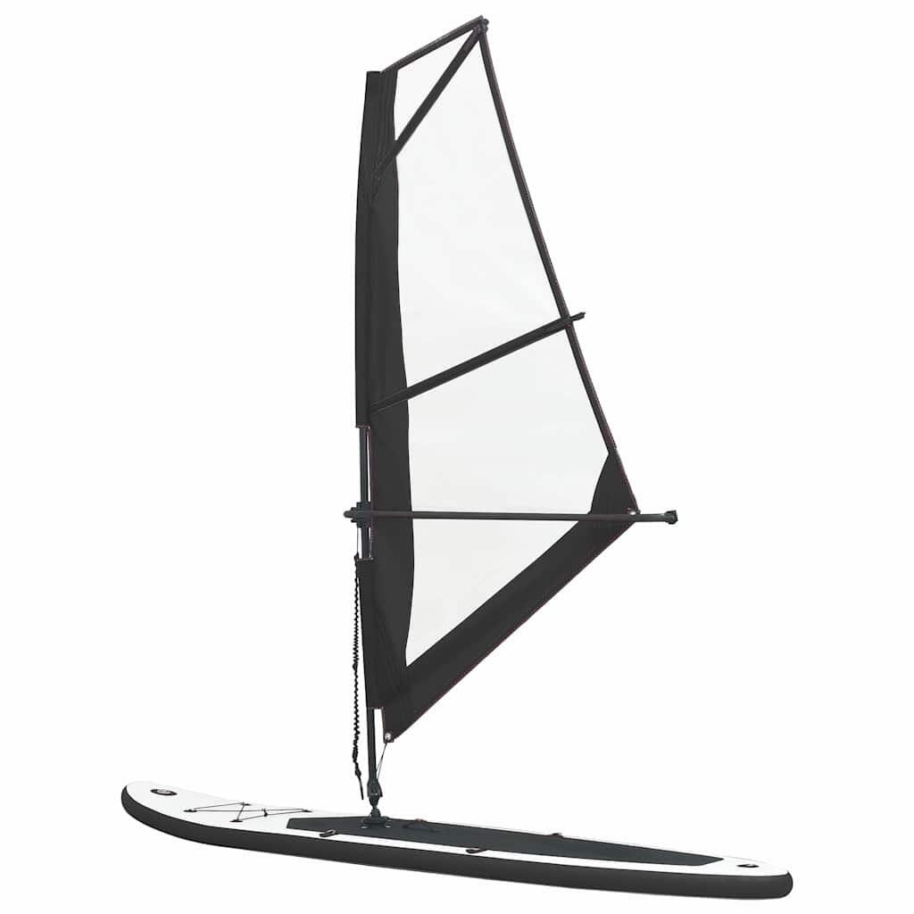VidaXL tabla de paddle hinchable con vela 330 x 72 x 10 cm negro y blanco 4/7