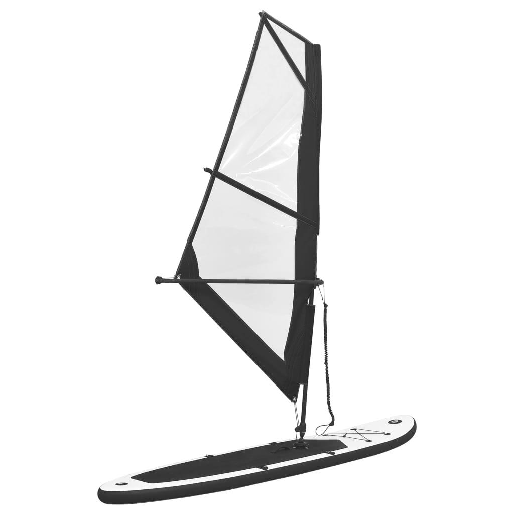 VidaXL tabla de paddle hinchable con vela 330 x 72 x 10 cm negro y blanco 2/7
