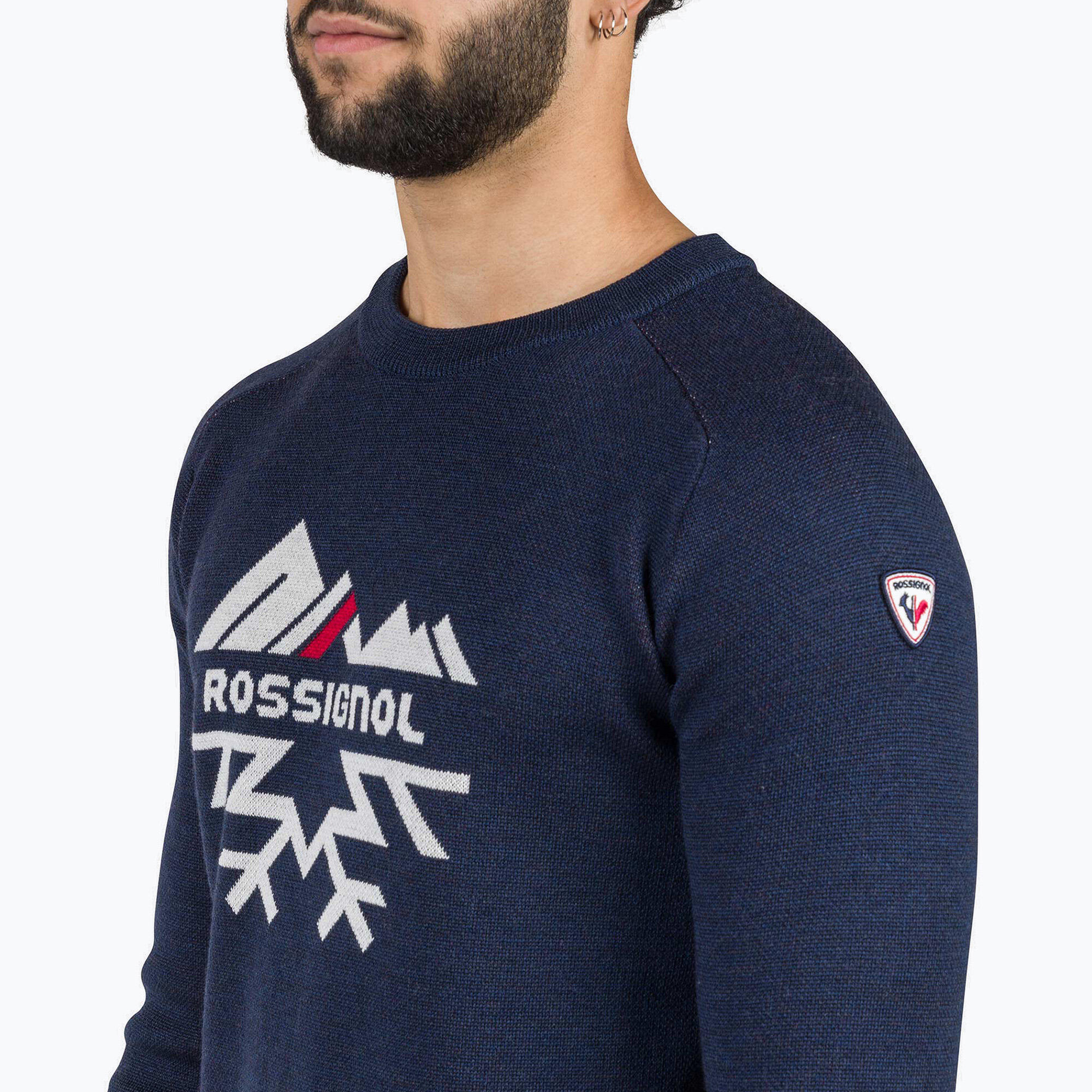 Rossignol jacquard herensweater met ronde hals 4/5