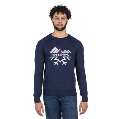 Rossignol Herren-Jacquard-Pullover mit Rundhalsausschnitt