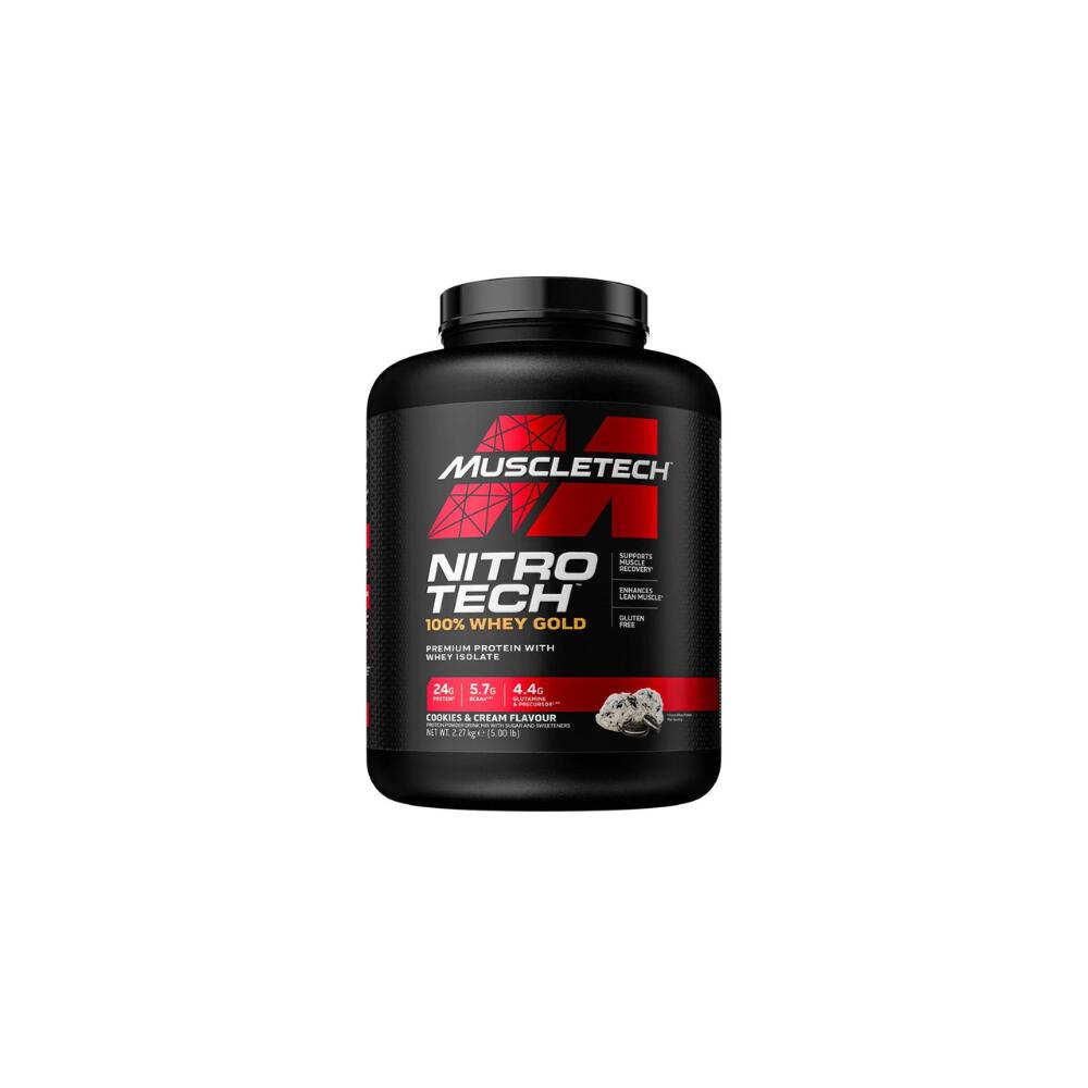 MUSCLETECH Wei-eiwit - Nitro Tech 100% Whey Goud (2.27kg ) - Koekjes & Crème