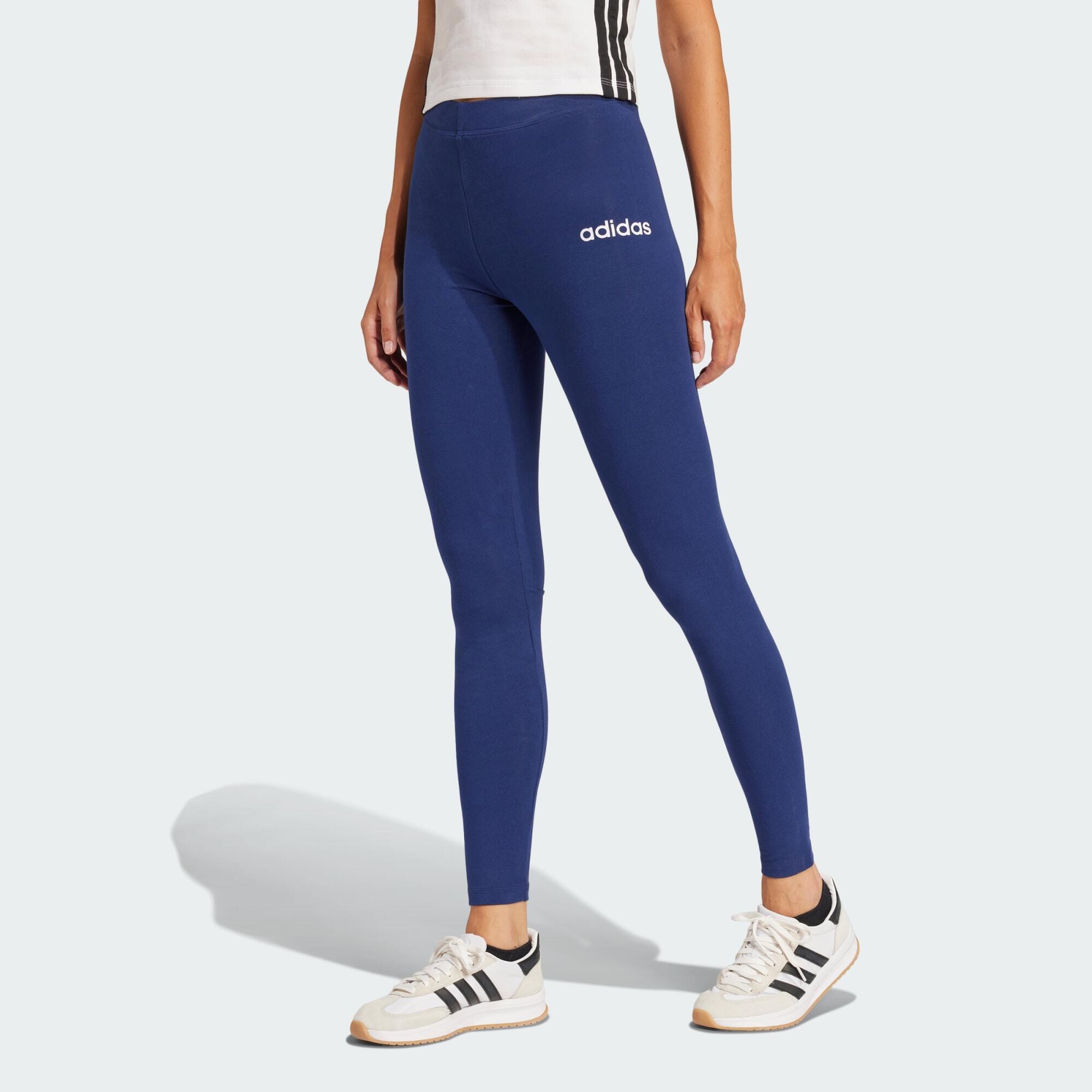 Adidas - Legging Coton Essentials Linear - Collant - Blanc|bleu - 48 Xl - Decathlon
