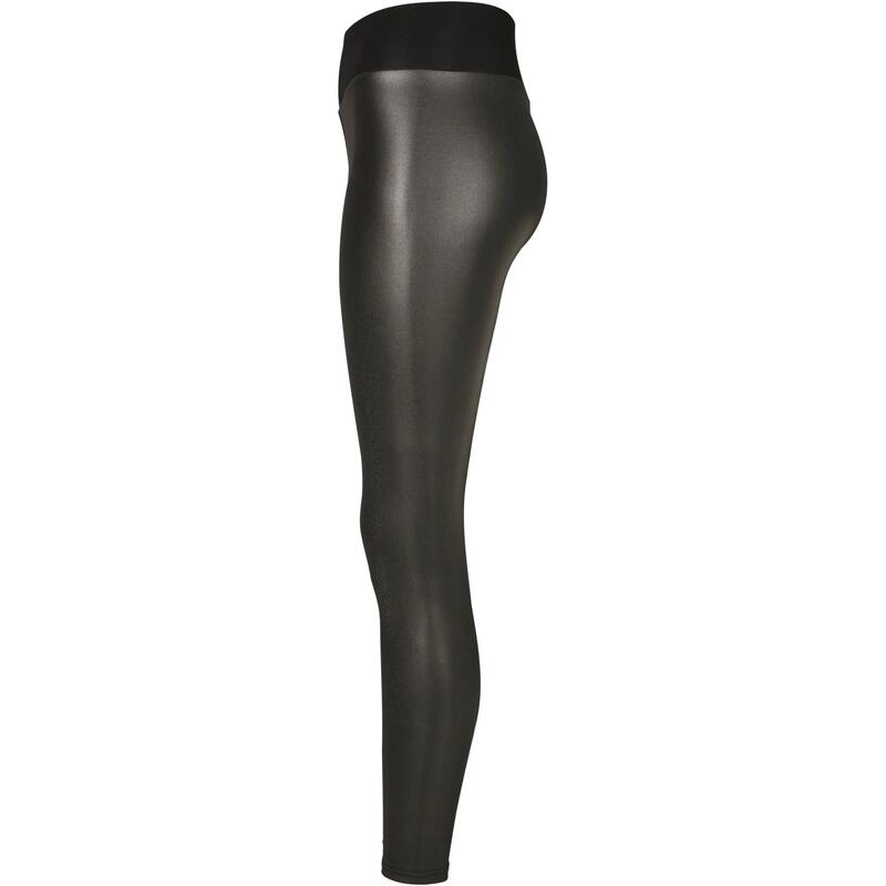 Dames Legging Hoog Taille Leer (Set van 2) (Zwart/Zwart)