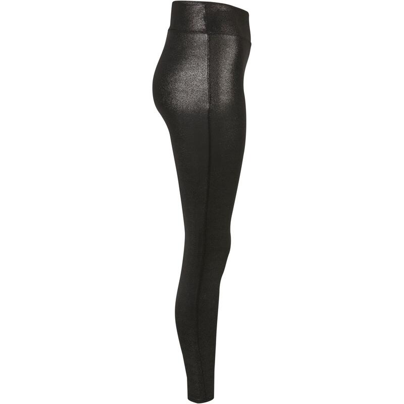 Dames Glamour Legging met Hoge Taille (Sprankelend Zwart)