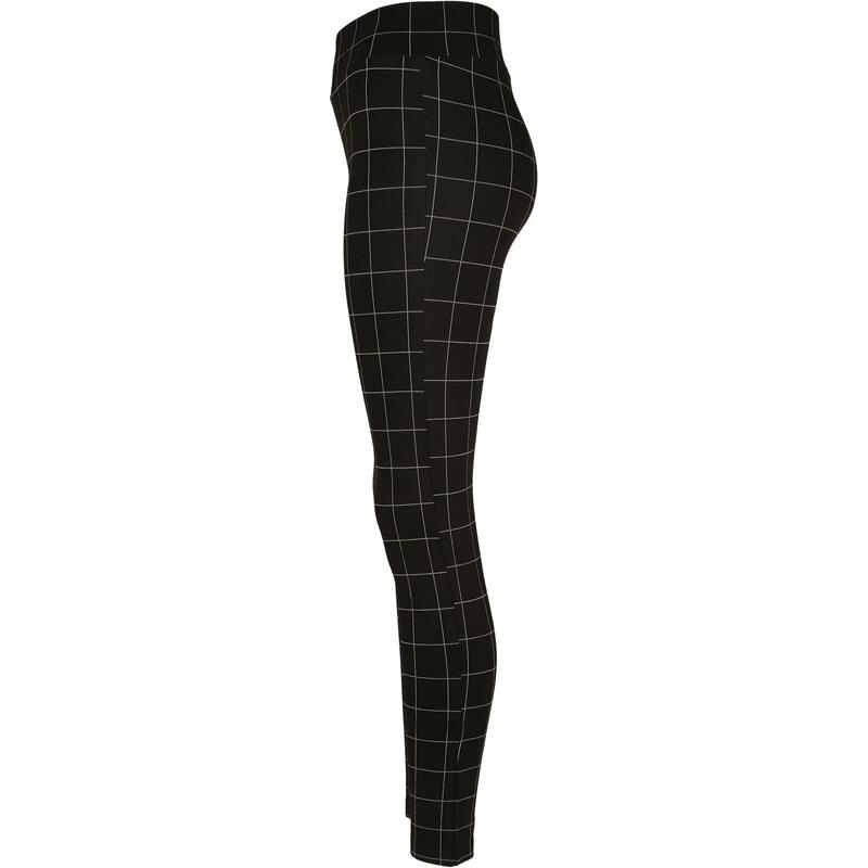 Dames Geruite Legging Hoog Rijp (Zwart/Wit)