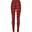 Dames Zachte Geruite Legging (Rood)