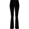 Dames Fluwelen Hoge Taille Bootcut Legging (Zwart)