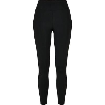 Dames glimmende streep legging hoge taille (zwart/zwart)