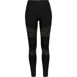 Dames Legging met Kanten Detail (Zwart)