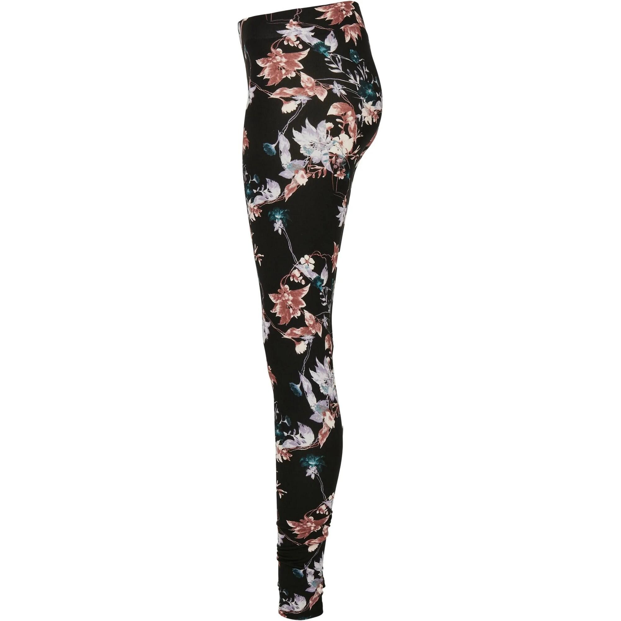 Pantacollant Floreale Donna Urban Classics Nero 3/4
