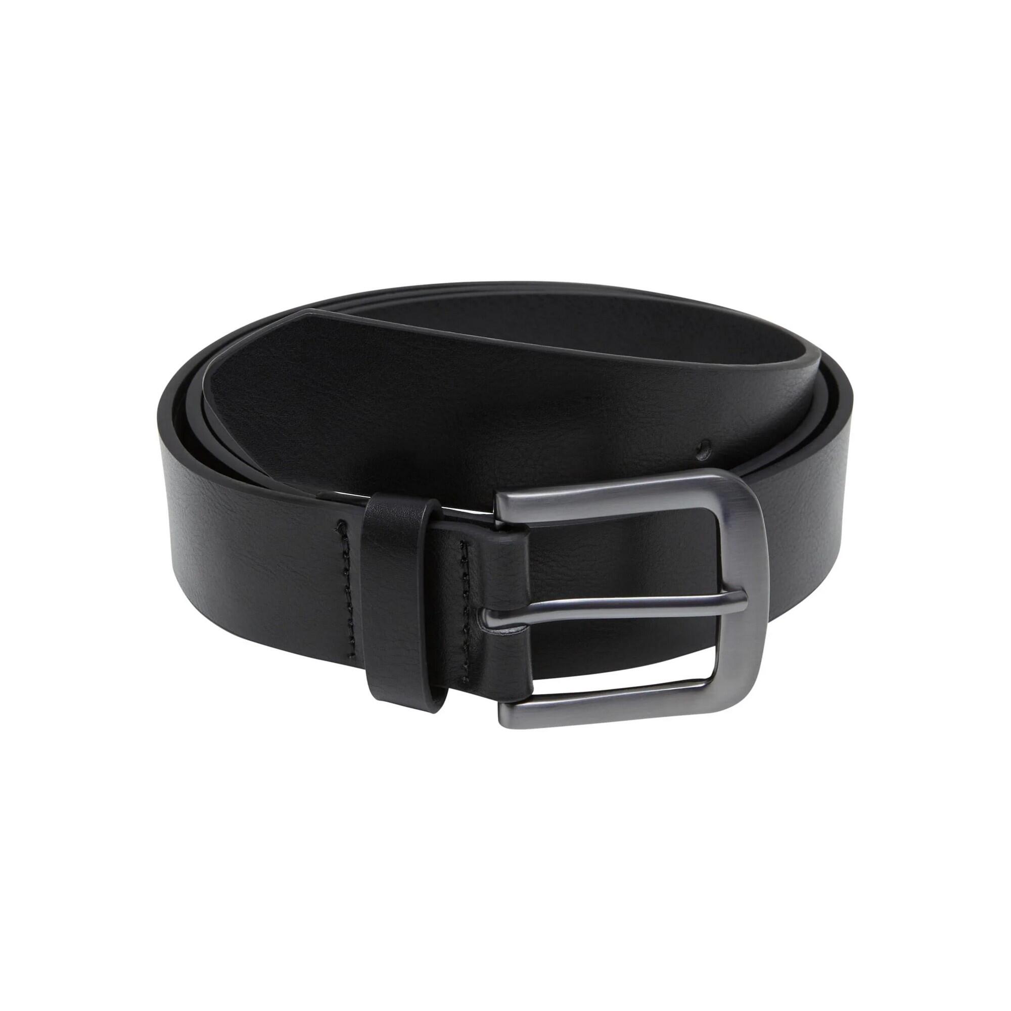 Cinto de cintura em tecido de couro sintético com relevo para homem Preto /