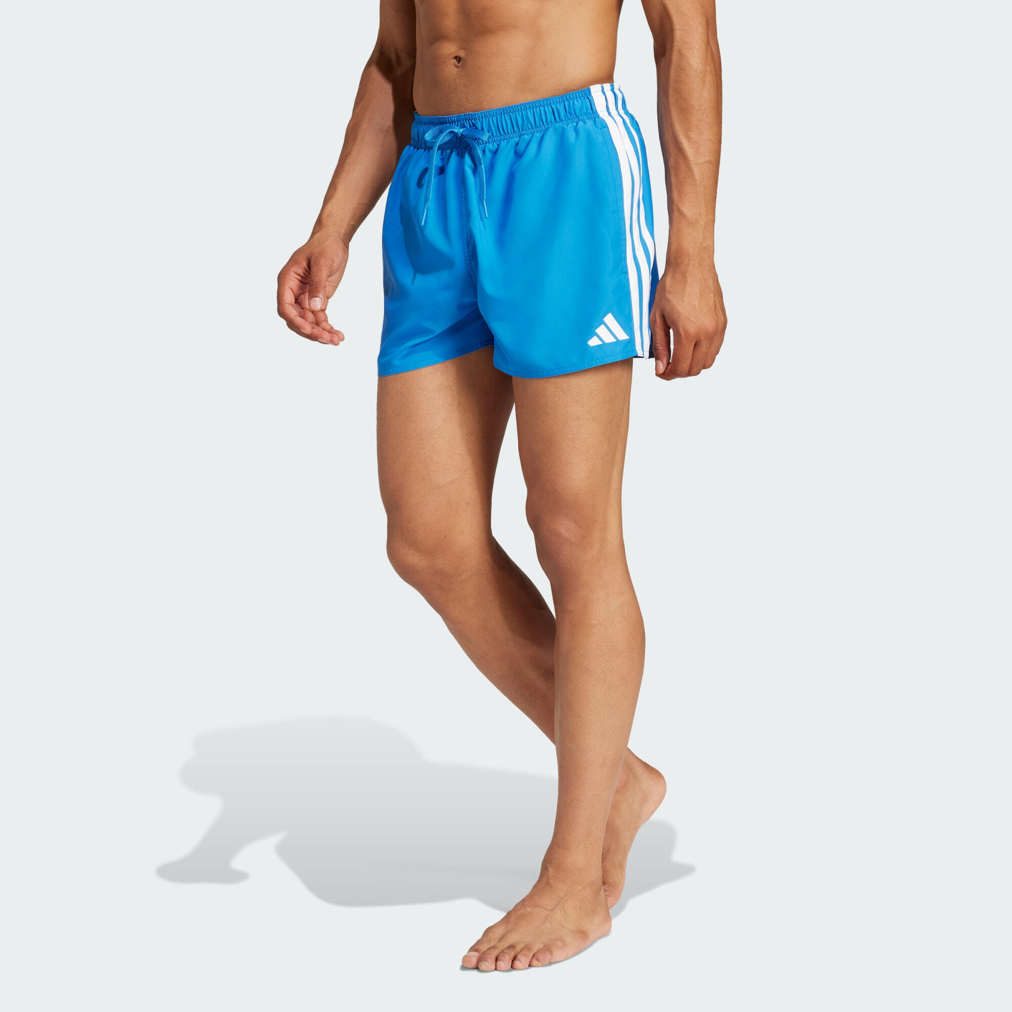 Adidas - Short De Natation À 3 Bandes 20,3 Cm - Bas De Maillot De Bain - Blanc|bleu - S - Decathlon