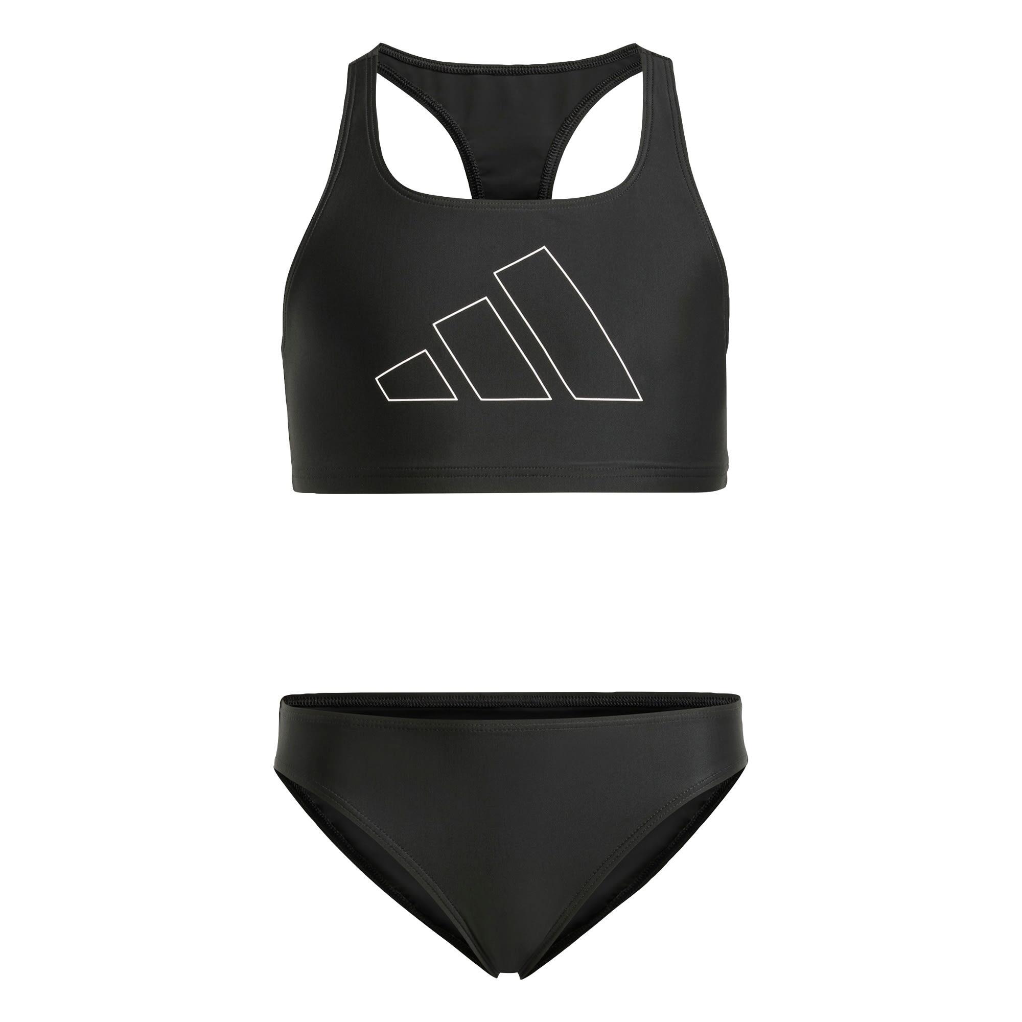 Adidas - Bikini Performance Big Bars Enfants - Maillot De Bain 2 Pièces (bikini) - Blanc|noir - 4-5 Ans - Decathlon