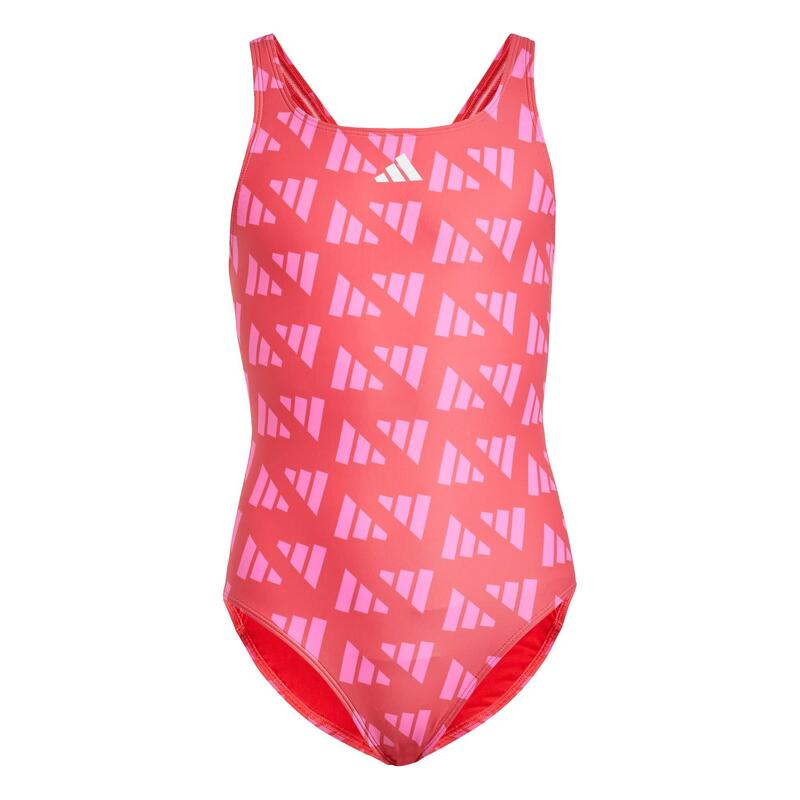 Maillot de bain dos en V graphisme logo enfants