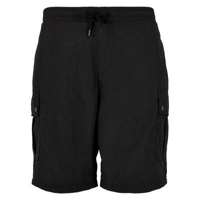 Heren nylon cargo korte broek (zwart)