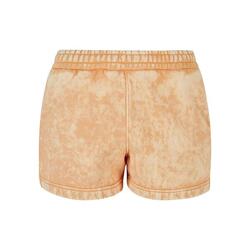 Dames Badstof Gewassen Sweat Shorts (Licht Oranje)