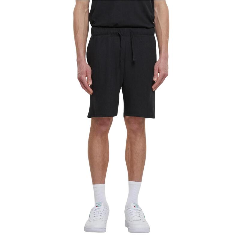 Heren Wafel Sweat Shorts (Zwart)