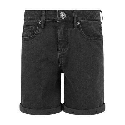 Meisjes bio stretch denim 5 zakken shorts (zwart wassen)