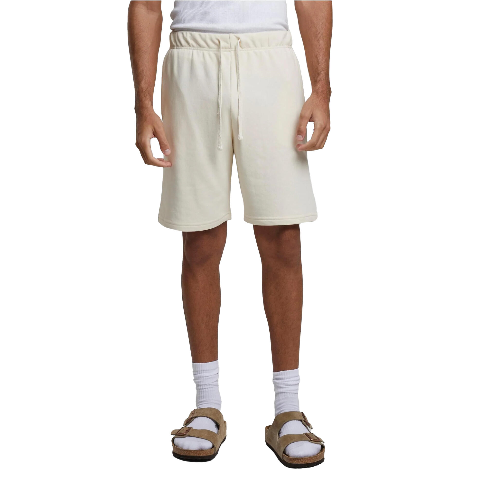Calções leves de tecido felpudo para homem Branco Areia