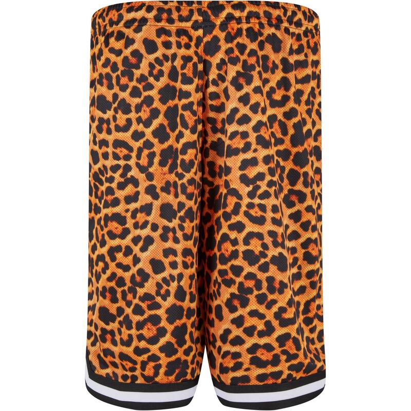 Heren Mesh Luipaardprint Korte Broek (Oranje)