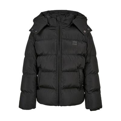 Pufferjack met capuchon voor jongens (zwart)