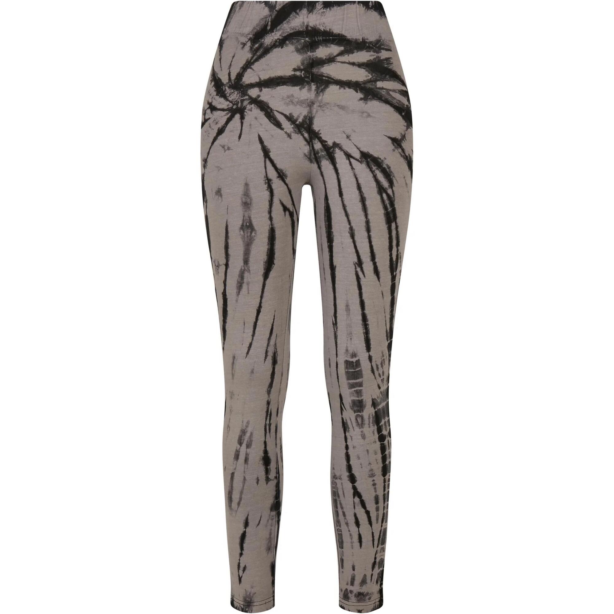 URBAN CLASSICS Leggings Cintura Subida Algodão TieDye Mulher Preto/Aspalto