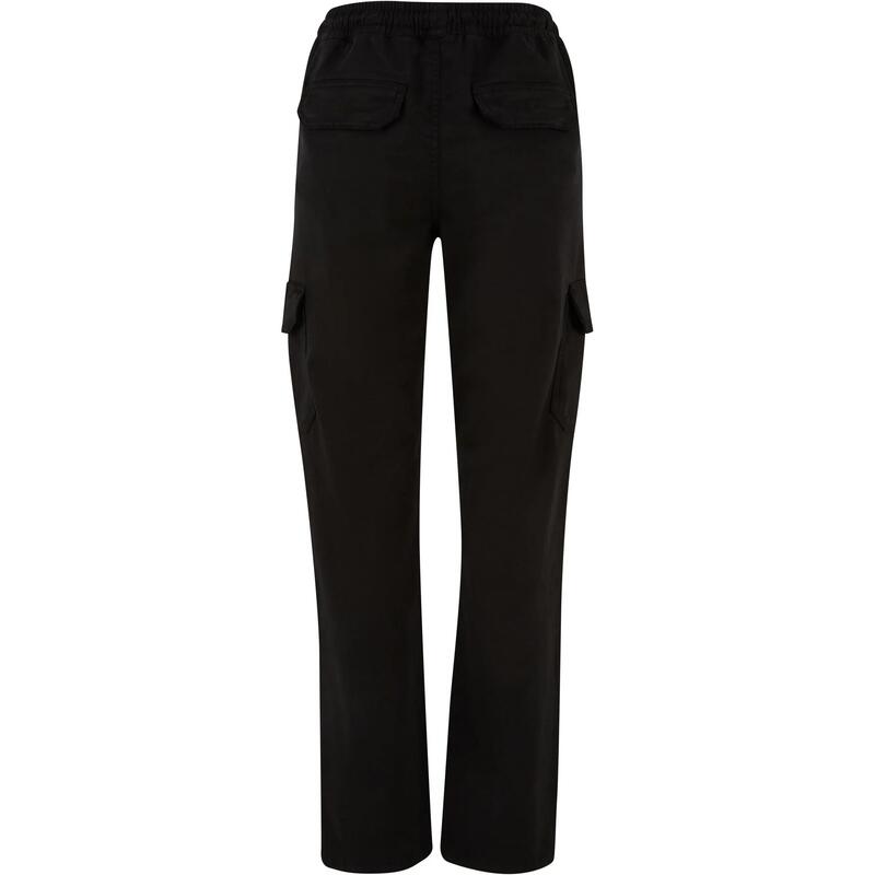 Dames Twill Cargo Broek met Hoge Taille (Zwart)