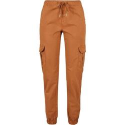 Dames Cargo Pocket Hoge Taille Joggingbroek (Toffee)