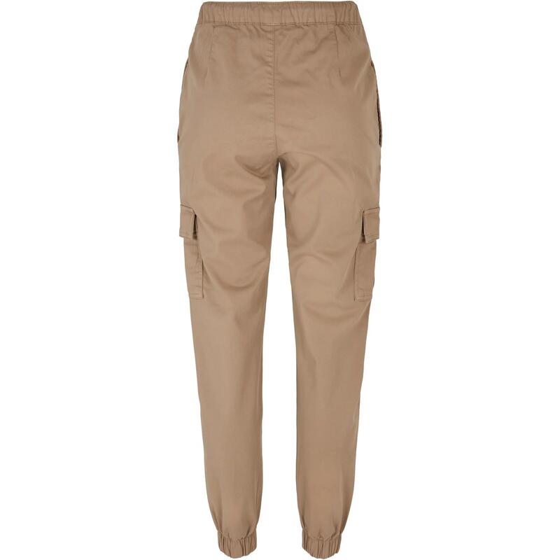 Dames Cargo Pocket Hoge Taille Joggingbroek (Zachte Taupe)