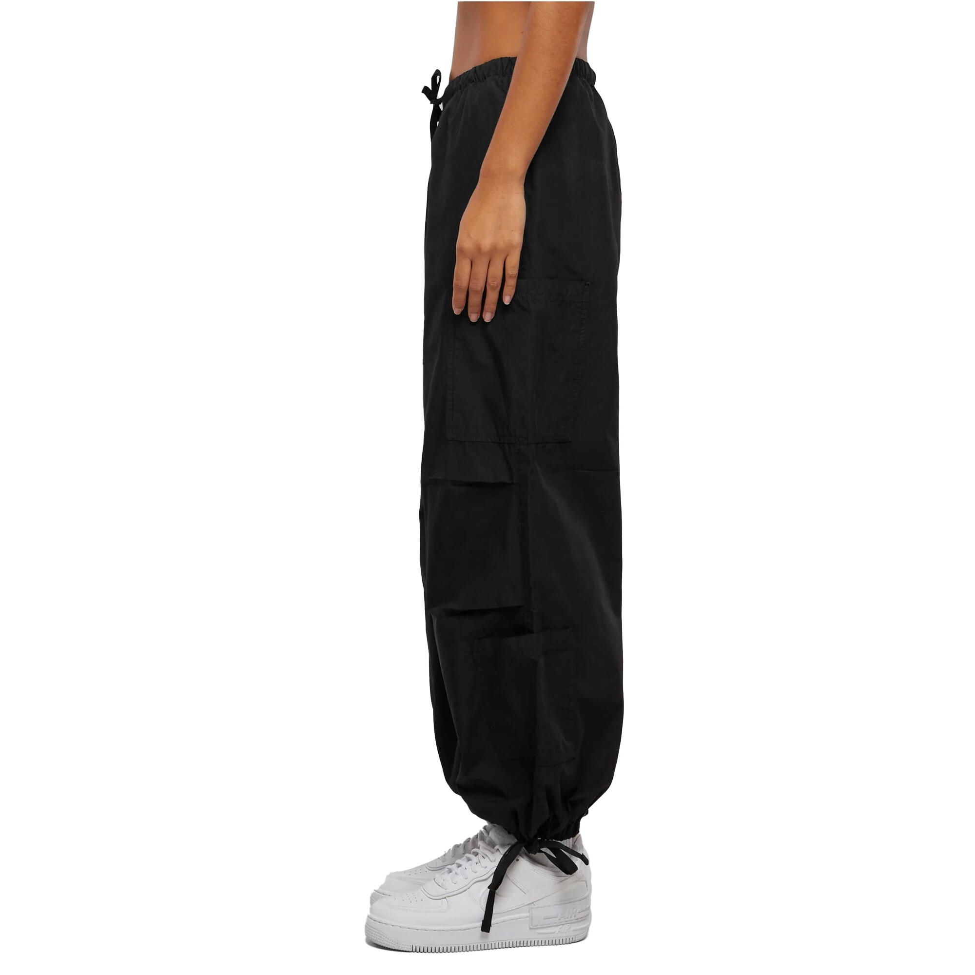 Pantaloni Cargo Paracadute Donna Urban Classics Nero 3/4