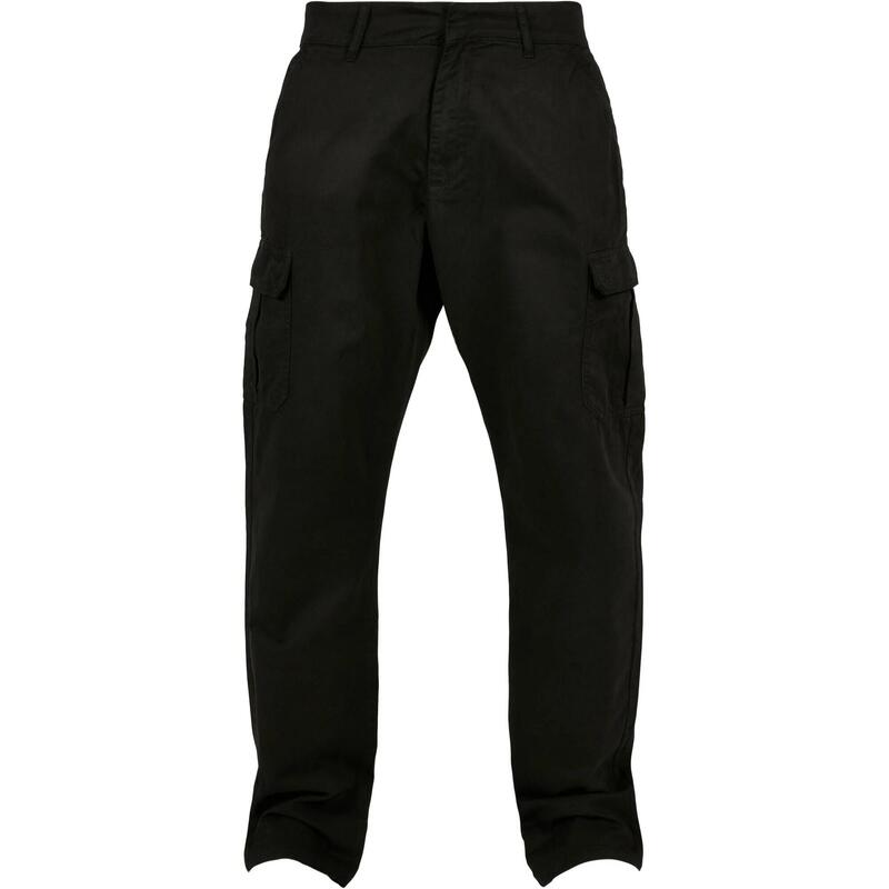 Heren Rechte Cargo Broek (Zwart)