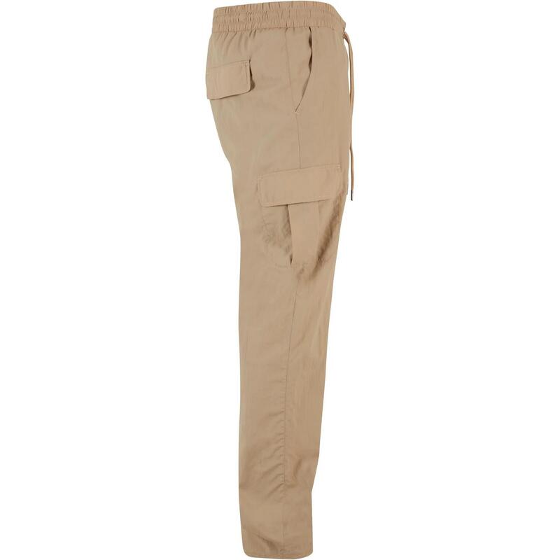 Heren Nylon Rechte Pijp Cargo Broek (Beton)