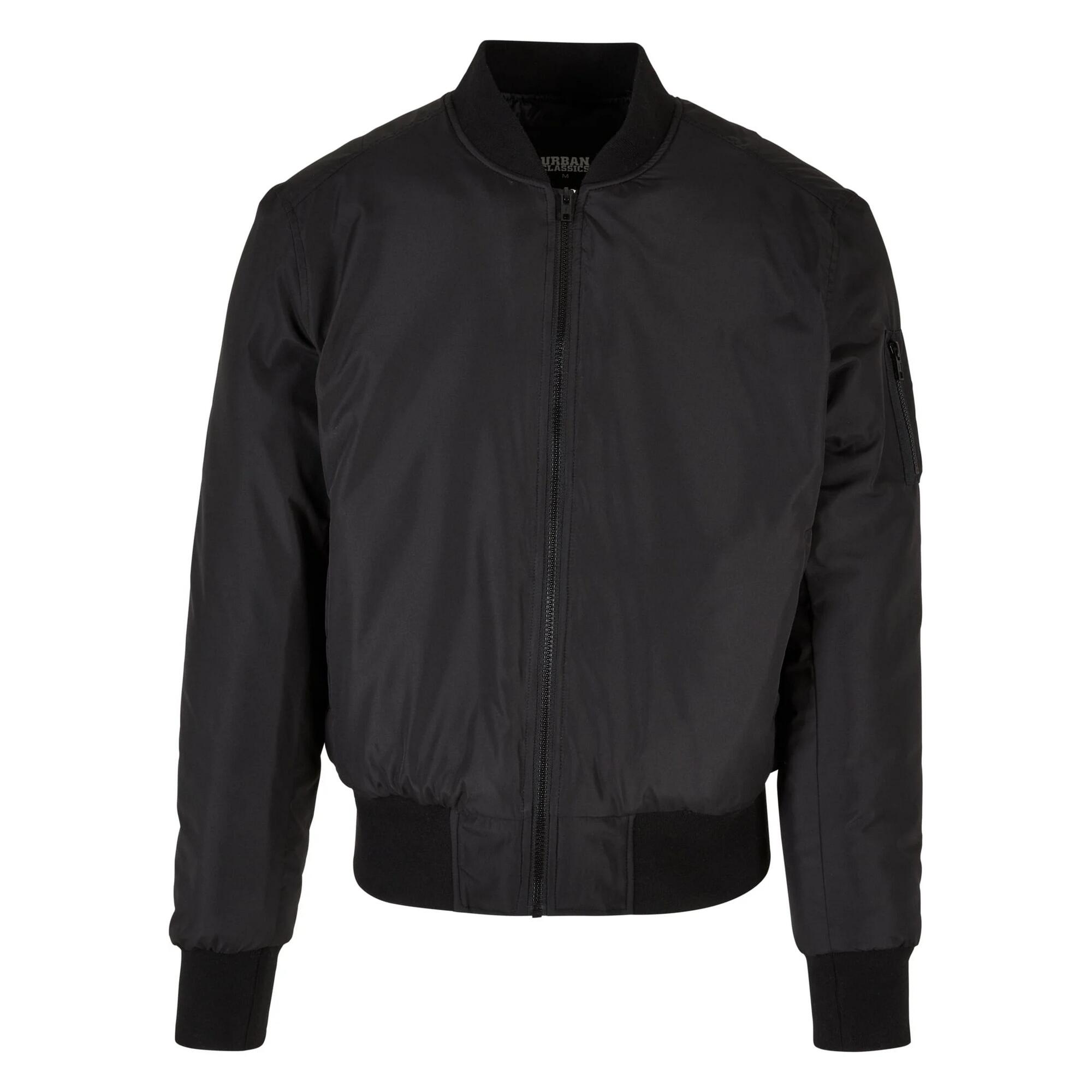 Mens Basic Bomber Jacket (Black) URBAN CLASSICS Decathlon - Main Image