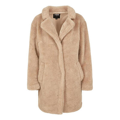 Dames sherpa oversized jas (zand)