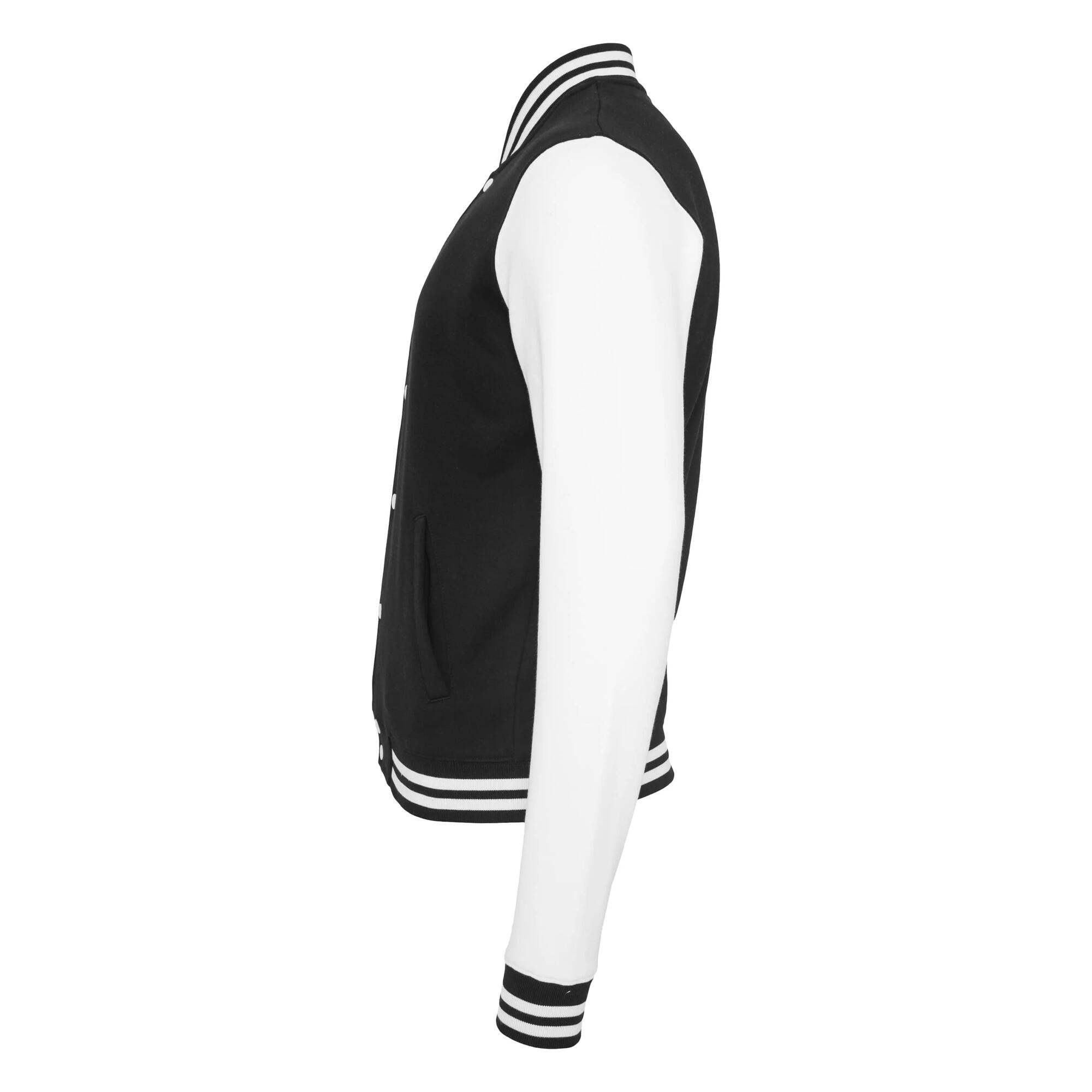 Giacca In Felpa Due Toni Uomo Urban Classics College Nero Bianco 4/4