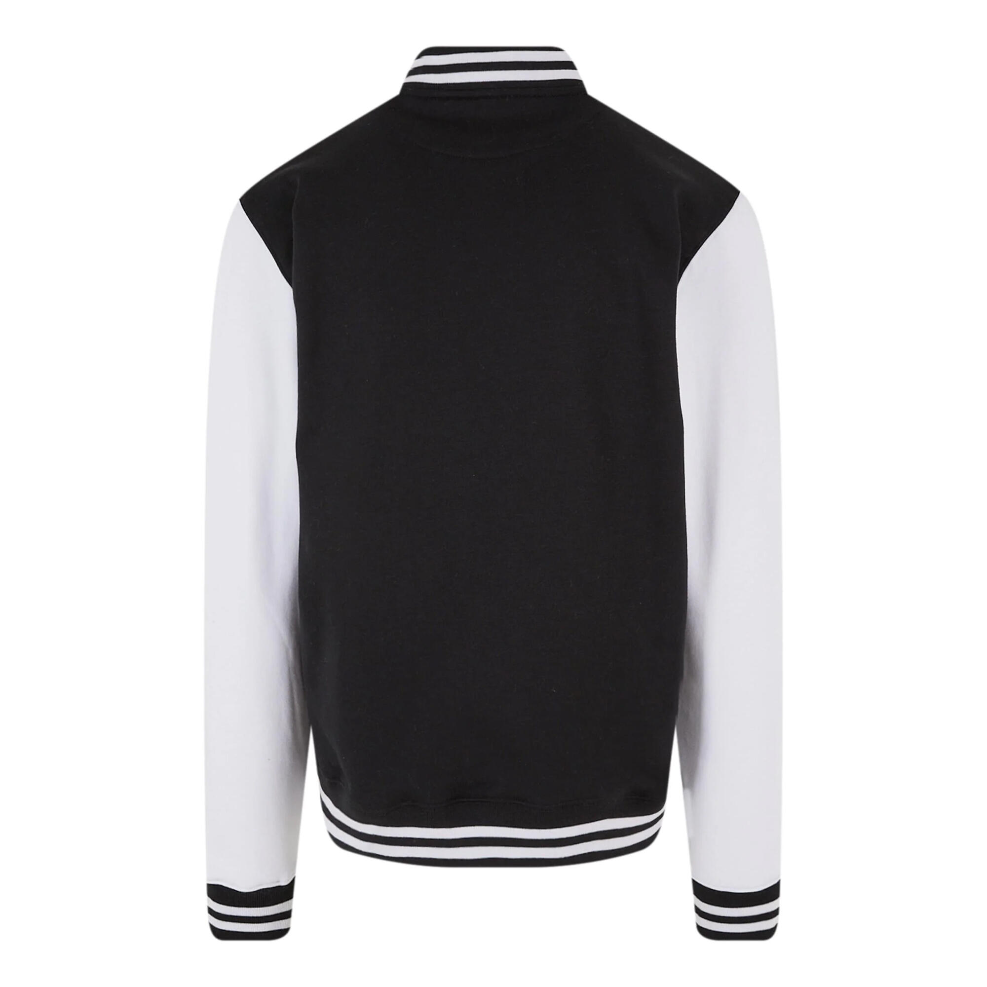 Giacca In Felpa Due Toni Uomo Urban Classics College Nero Bianco 2/4