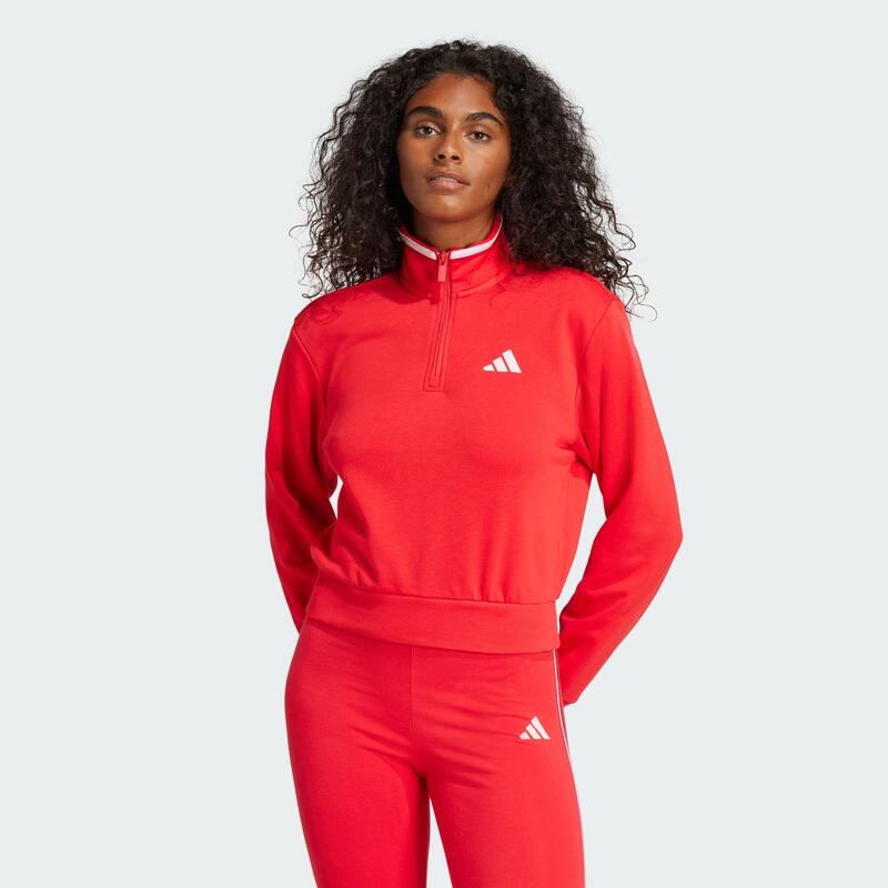 Bluza dresowa Essentials Color Pop French Terry Crop Quarter-Zip
