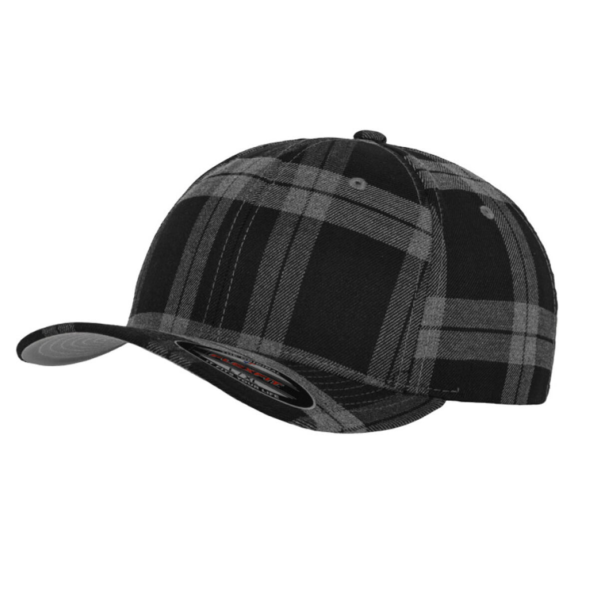 Cappellino Da Baseball Tartan Flexfit Nero Grigio 3/3