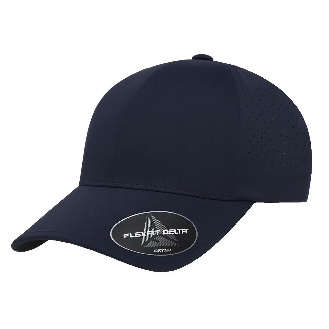 Cappellino Da Baseball Regolabile Flexfit Delta Blu Navy 3/3