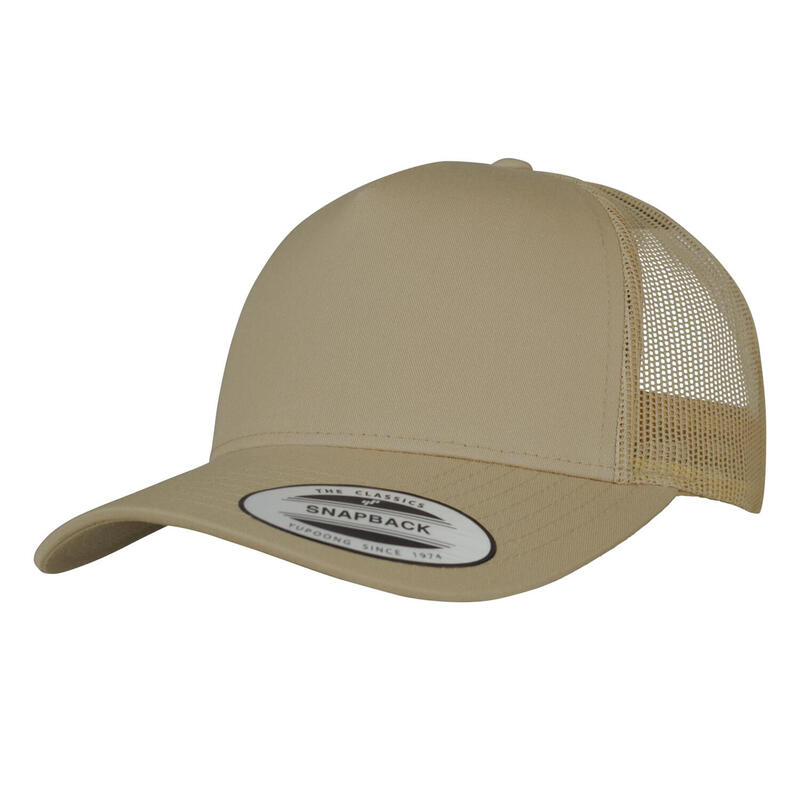 YP Klassiekers Retro 5 Paneel Trucker Cap (Kaki Bruin)